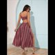 thumbnail image 5 of Vestido de Verano para Mujer, , con Escote en V, Estampado Floral, Estilo Tropical, con Abertura Lateral para Playa Vino Tinto XXL, 5 of 9