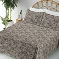 thumbnail image 3 of Ambesonne Gothic Modern Fitted & Flat Sheet with Sham 3 Pcs Set, Simple Skull Pattern, Twin XL, Pastel Purple Amber, 3 of 5