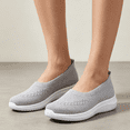 thumbnail image 4 of Women's Casual Breathable Knit Walking Shoes, Mesh Slip on Design with Cushion Sole and Non Slip Grip, Comfortable Sneakers for Indoor Outdoor Daily Wear, 4 of 4