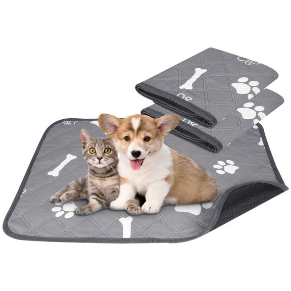 2 Pack Washable Puppy Pee Pads for Dogs,Puppy Potty Pads with Waterproof Bottom,Reusable Puppy Pads with Super Absorbent and Non-Slip for Pet Training,Housebreaking and Incontinence