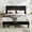 Black, variant on Allewie Queen Size Upholstered Bed Frame with Vertical Channel Tufted Headboard, Soft Corduroy Fabric Platform Bed, Light Grey