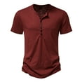 thumbnail image 2 of Chemises pour Hommes, Mode Homme Décontractée Uni Ajusté Manches Courtes Col Rond T-Shirt Hauts Blouse, 2 of 9