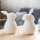 thumbnail image 4 of Set de 2 figuras decorativas de conejo blanco de cerámica, 4 of 9