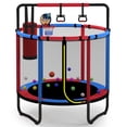 thumbnail image 2 of 4.5FT Toddler Trampoline for Kids with Enclosure, Kids Trampoline with Basketball Hoop, SHINPT Indoor Trampoline, Small Trampolines for Kids, Mini trampoline, Gifts for Boys, Girls, 110lbs Capacity, 2 of 4