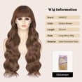 thumbnail image 2 of YTRFGH-Brown Wigs with Bangs, Long Wavy Brown Wig for Women Natural Looking Heat Resistant Synthetic Wig for Daily Use 26 Inch, 2 of 2