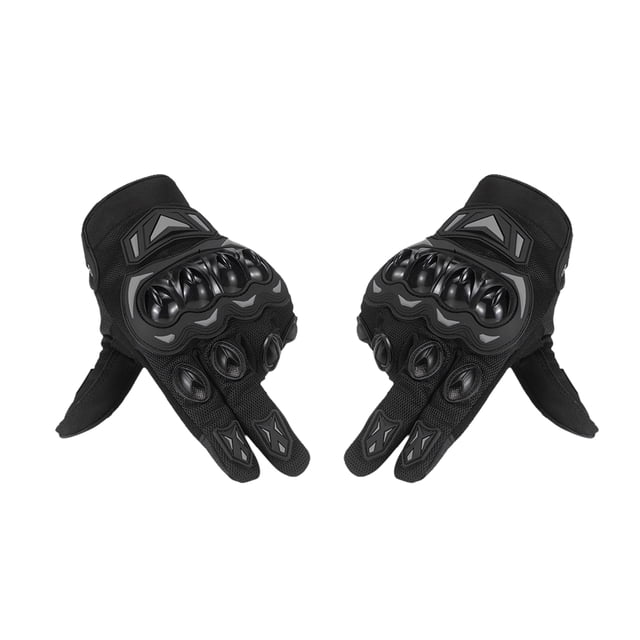 All-Season Pique Motorcycle Riding Gloves - Black & Grey, XL Size - Anti-Slip, Touchscreen Compatible, Sun Protection, Wear-Resistant for Off-Road, Highway & Outdoor Use - AUMOTOP LH-03