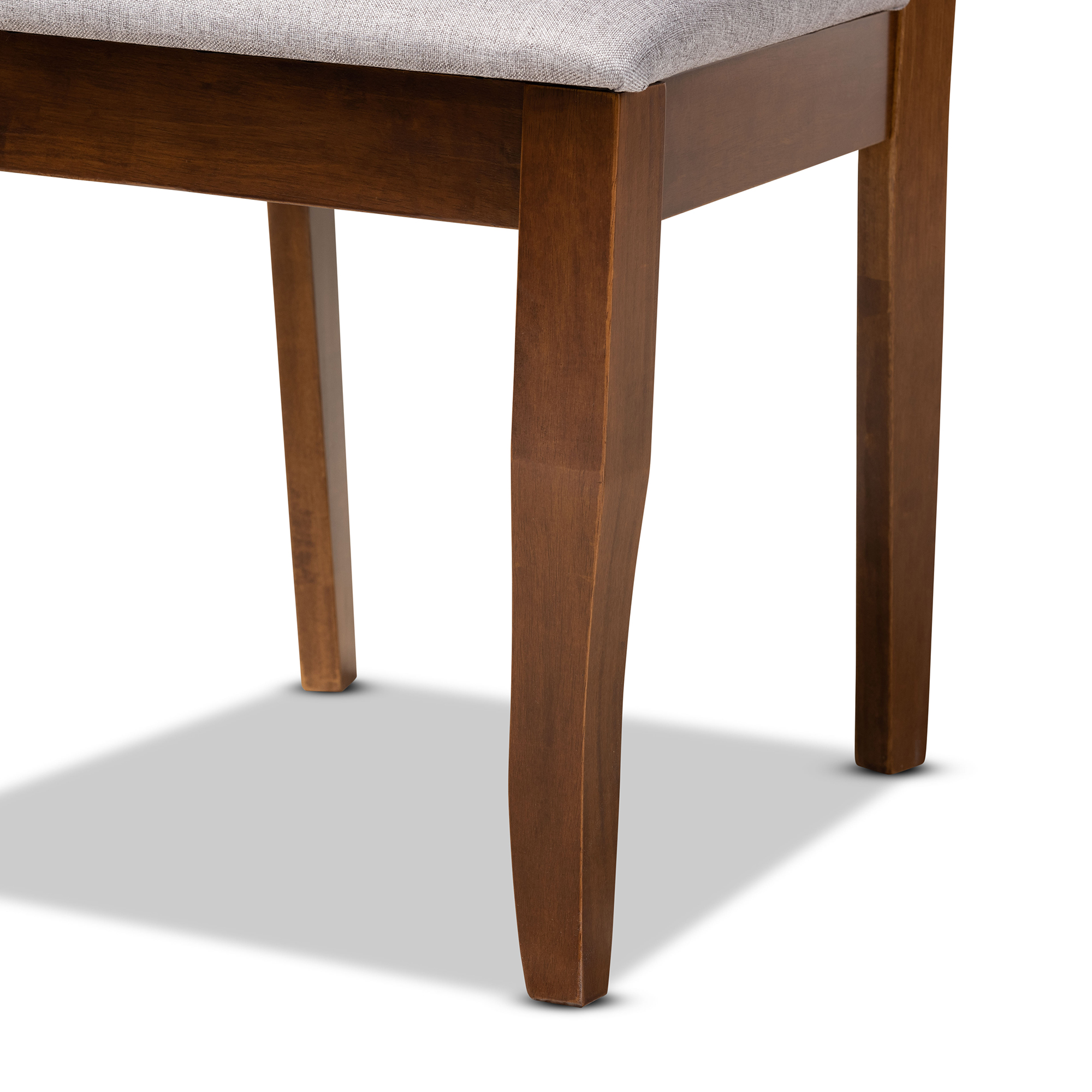 Baxton Studio Adara Modern and Contemporary Grey Fabric Upholstered and Walnut Brown Finished Wood 5-Piece Dining Set