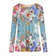 thumbnail image 5 of Camiseta suelta estampada a la moda para mujer, blusa de manga larga, cuello redondo, camisetas informales Pompotops  FGAJ5661, 5 of 6
