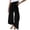 Black, variant on Viikei Womens Pants Plus Size Pants Solid Color High Waist Loose Mopping Long Cotton Linen Wide Leg