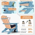 thumbnail image 4 of WINSOON All Weather HIPS Folding Oversized Adirondack Chair：Outdoor Chair with Realistic Wood Texture, Heavy Duty Weight Capacity, for Cup Holder for Patio, Yard & Garden, 4 of 7