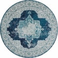 thumbnail image 1 of Unique Loom Charm Modern Area Rug 7' x 7' Round Navy Blue/Ivory, 1 of 1