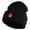 Black, variant on Lady Bug Iron on Patched 12 Inch Long Knitted Beanie - Heather Grey OSFM
