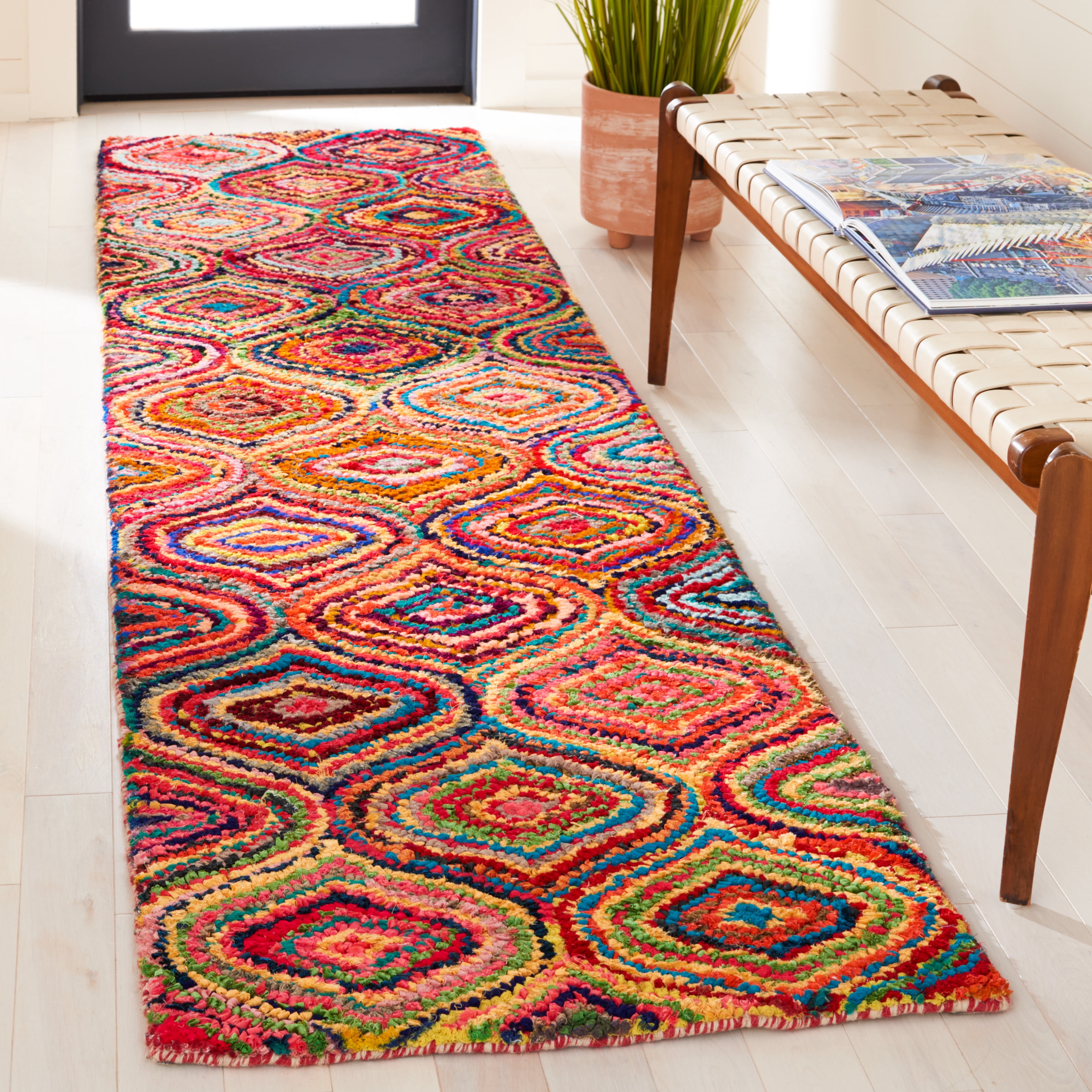 SAFAVIEH Nantucket Valerie Abstract Runner Rug, Yellow/Multi, 2'3" x 9'