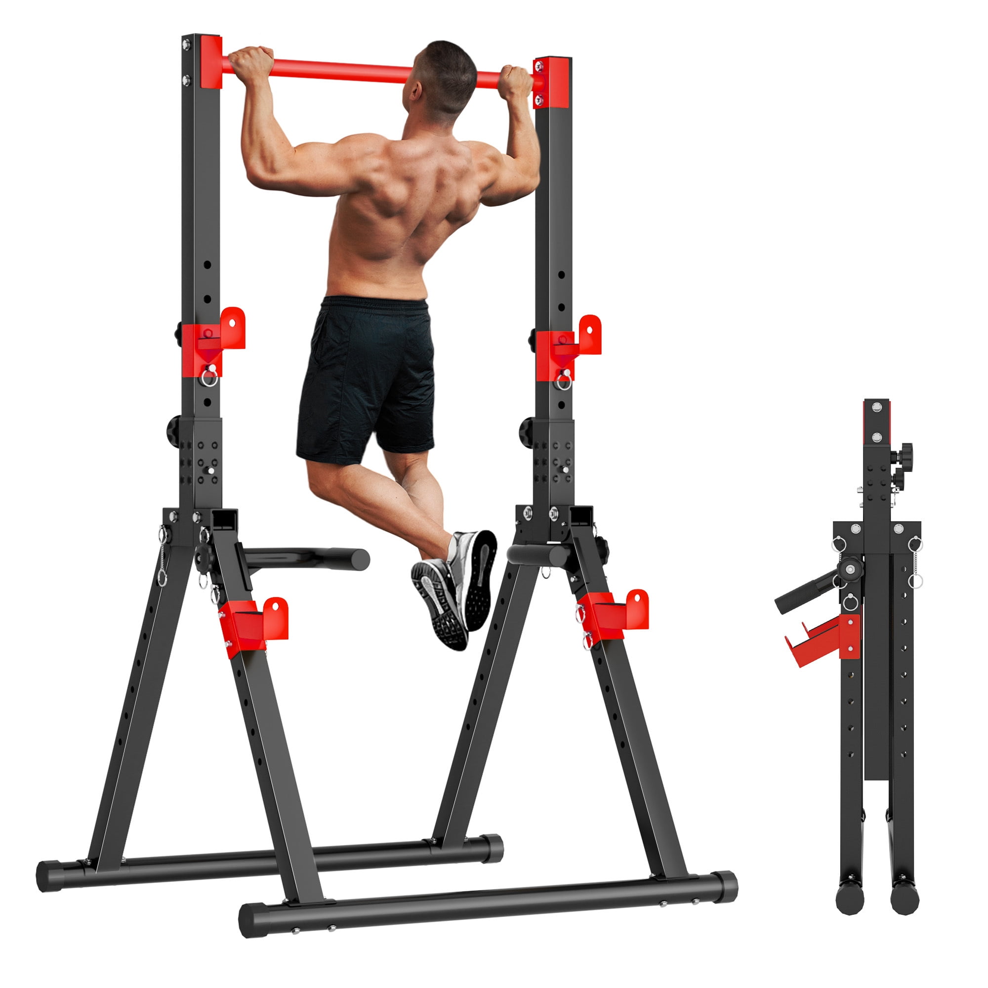 スポーツ Pull up/Dip rack Free Standing Foldable Pull Up Bar, Triangular Power Tower Workout