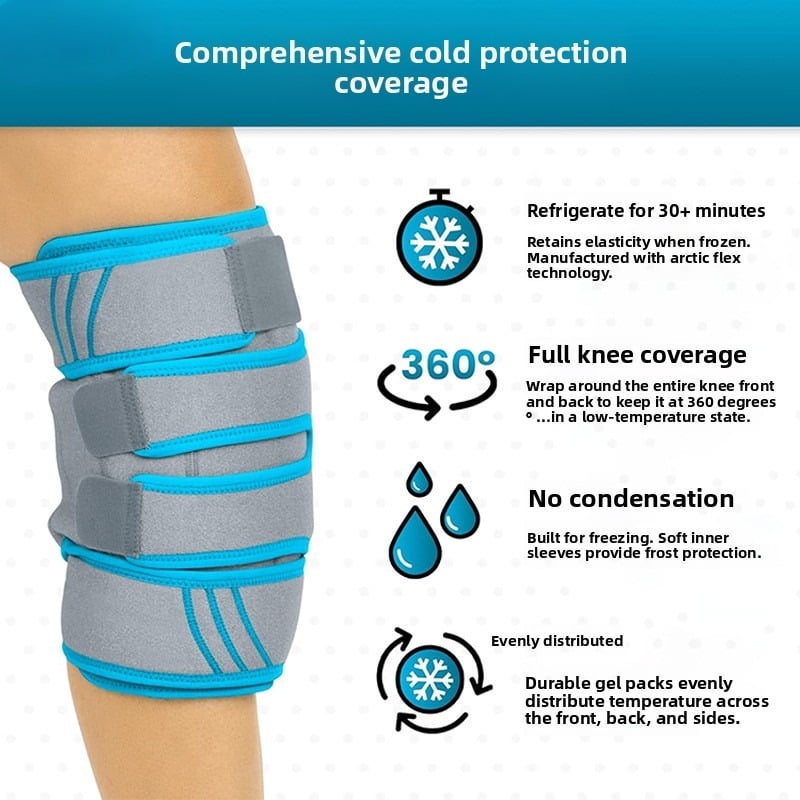 Reusable Hot & Cold Gel Knee Wrap – Compression Ice Pack for Joint Pain, Swelling, Arthritis, Tendonitis, ACL, Post-Surgery Recovery, Meniscus & Patella Support（1pack）