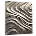 Designart "Abstract lines in motion II In Silver"Abstract Metal Wall