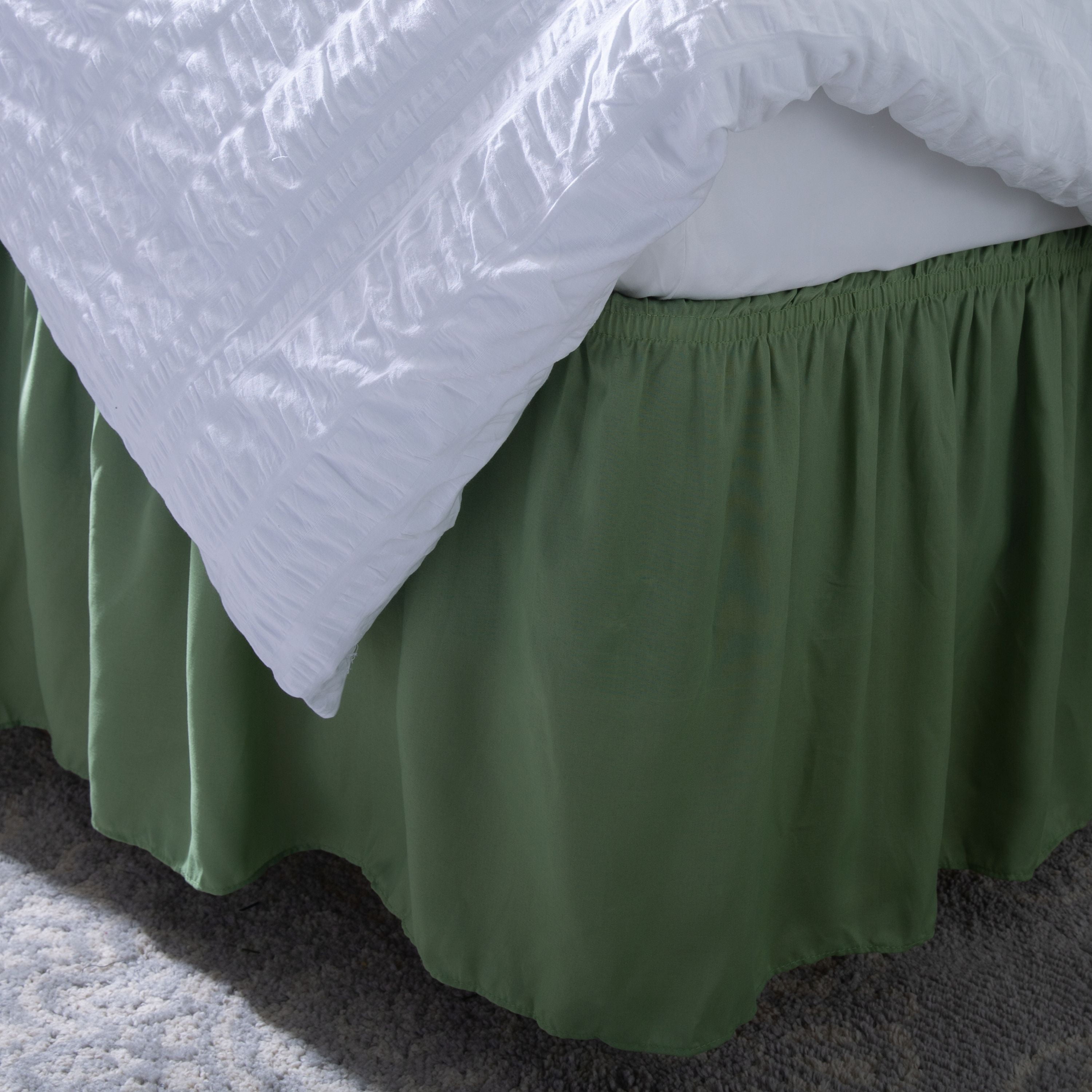 Olympic Queen, Camel Ruffled Bed Skirt Available in all bed sizes and 16 colors 14 Inch Drop Dust Ruffle with Platform Wrinkle and Fade Resistant