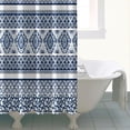 thumbnail image 4 of Blue and White Geometric Striped Pattern Shower Curtain 84"x72" ,Bathroom Decorative Shower Curtains Set with 12 Hooks,Modern Waterproof Washable Shower Curtain, 4 of 6