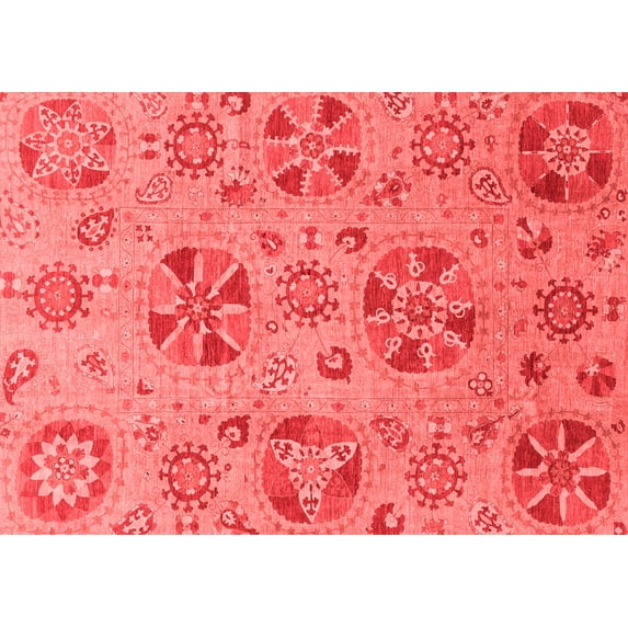 Ahgly Company Indoor Rectangle Abstract Red Modern Area Rugs, 8' x 10'