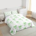 thumbnail image 3 of Homewish Chic Polka Dot Bedding Comforter Set,Kawaii Bowknot Ribbon Twin Comforter Sets,Green White Bedding Set For Girls Kids,Luxury Bedroom Decor Reversible,2 Pieces, 3 of 8