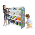 thumbnail image 2 of UNiPLAY Toy Organizer With 12 Removable Storage Bins, Multi-Bin Organizer for Books, Building Blocks, School Materials, Toys with Baseplate Board Frame (White), 2 of 8