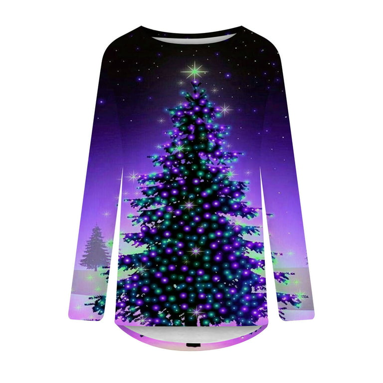 Ugly Christams Sweatshirt Christmas Trees Graphic Sweatshirts Plus