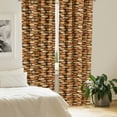 thumbnail image 3 of Ambesonne Abstract Window Curtains, Spots Waves Elliptic, Each 28" W x 84" L, Orange Brown, 3 of 5