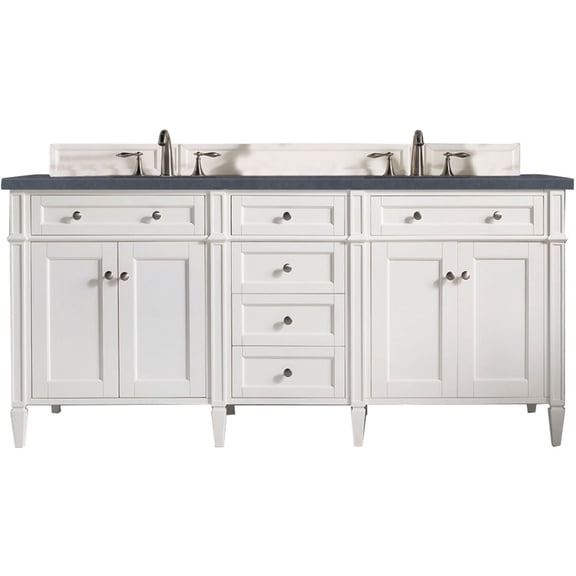 James Martin Vanities 650-V72-3Csp Brittany 72" Double Basin Poplar Wood Vanity Set -