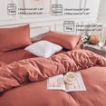 thumbnail image 3 of NEXHOME PRO Duvet Cover Set 100% Cotton Organic Jersey Knit - 3 Pieces Bedding Sets Soft Breathable Comforter Cover with Zipper Closure Queen Size, Rust Red (Comforter Not Included), 3 of 5