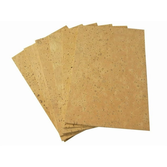 1/32" (.8mm) Natural Sheet Cork for Clarinet, Saxophone, 6 Pack