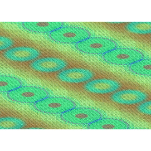 Ahgly Company Indoor Rectangle Patterned Green Snake Green Area Rugs, 2' x 4'