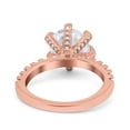 thumbnail image 3 of Rose Tone, Simulated Cubic Zirconia Size-10 Vintage Art Deco Wedding Engagement Bridal Ring 925 Sterling Silver, 3 of 7
