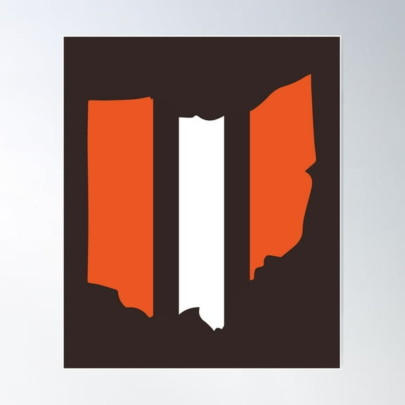 Cleveland Browns Stripe Poster Wall Art, Modern Wall Decor, 8x12 UNFRAMED