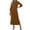 Brown, variant on HexaHive Women's Spring/Summer Long - Sleeve Striped Print Pullover Dress - Casual and Stylish