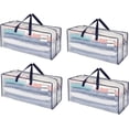 thumbnail image 1 of ORUYROP 4 Pack Moving Bags w/Backpack Straps, Moving Supplies, Moving Boxes, College Packing Storage Boxes with Lids Alternative, Heavy Duty, Extra Large, Sturdy Handles, Zippers (Clear, 4 Pac, 1 of 7
