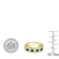 thumbnail image 2 of Dazzlingrock Collection 0.85 Carat (ctw) 14K Round White & Blue Diamond Mens Anniversary Wedding Ring, Yellow Gold, Size 7, 2 of 5