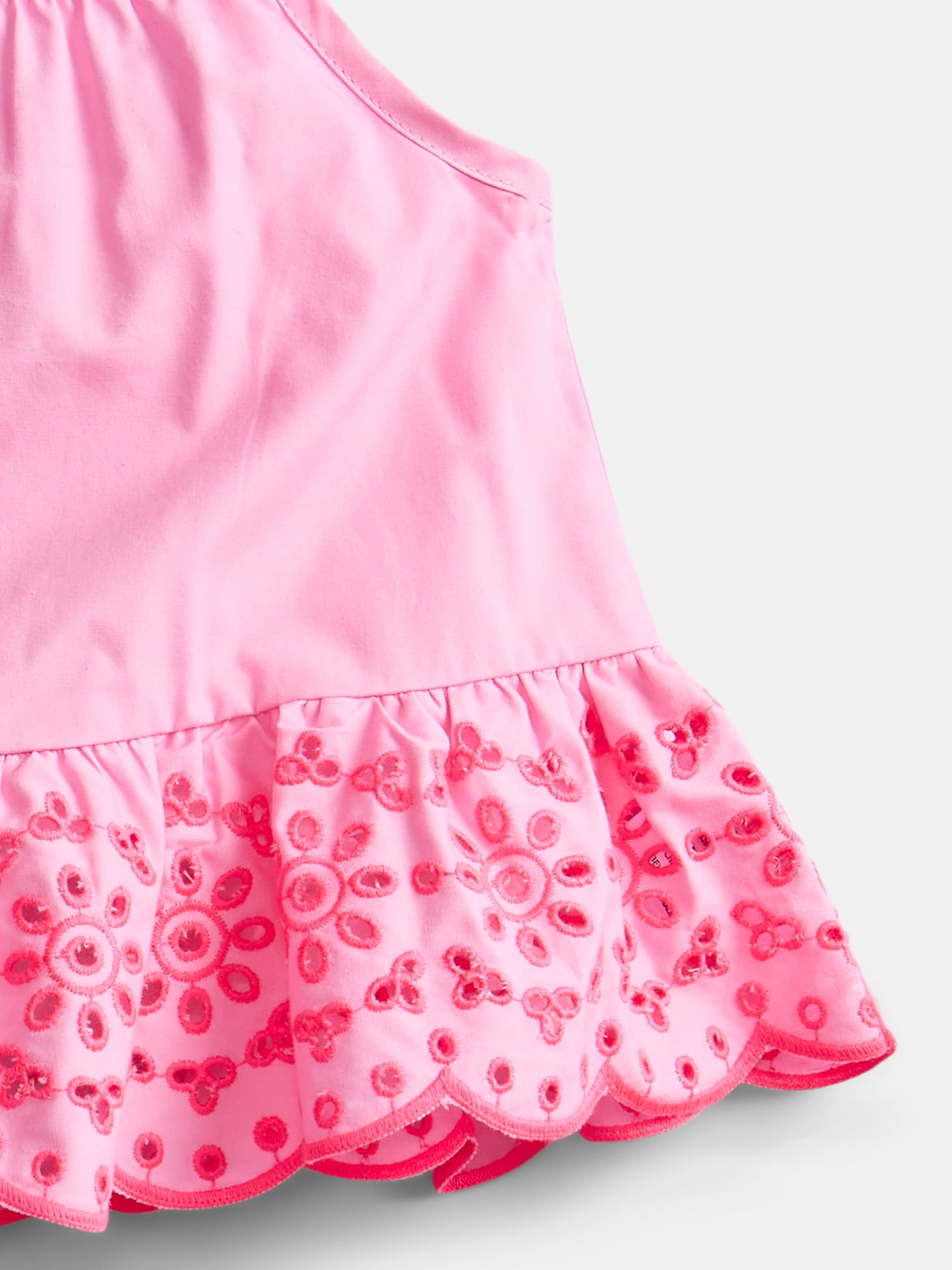 Wonder Nation Toddler Girls Scalloped Tank Top and Matching Shorts Set, 2-Piece, Sizes 12M-5T