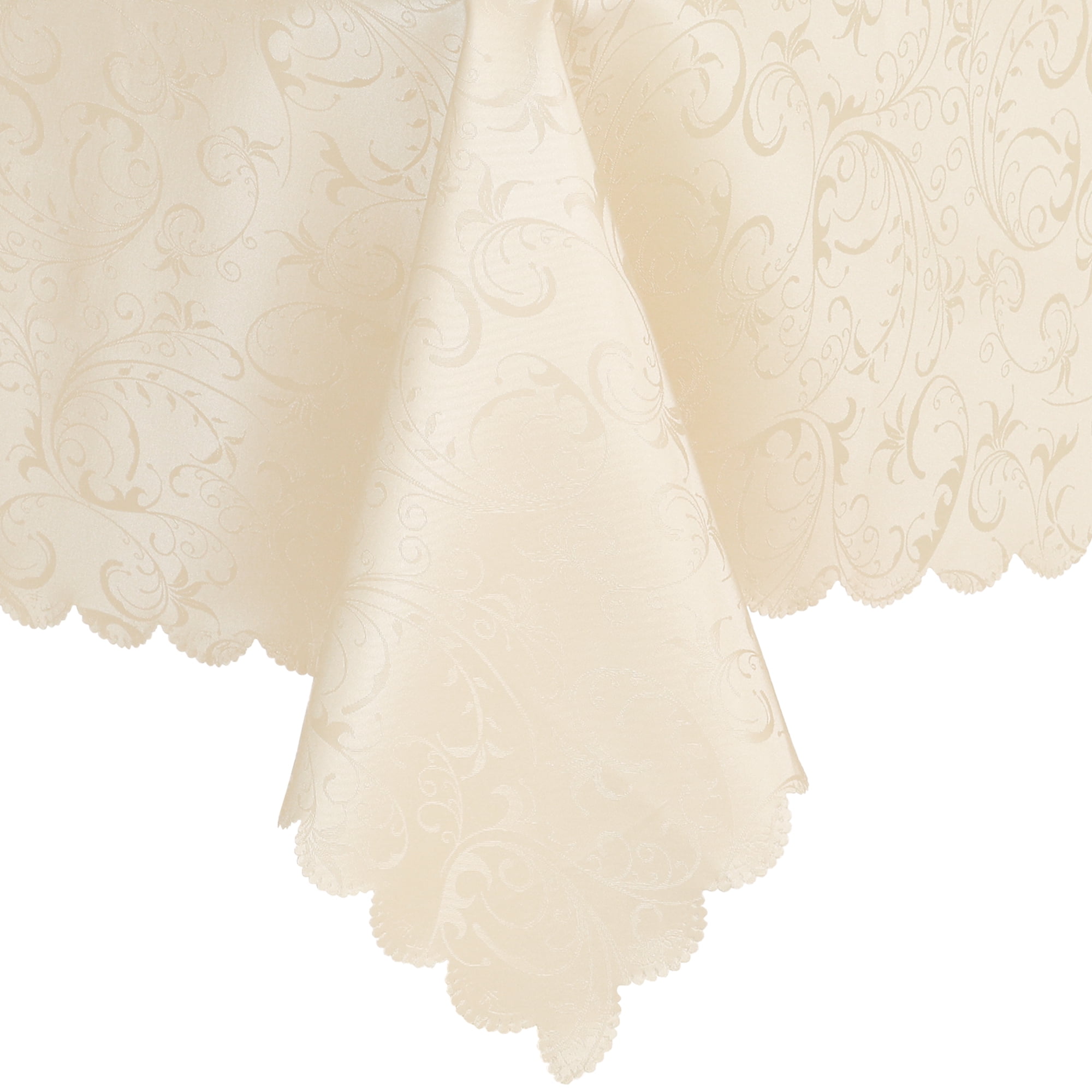 Unique Bargains Round Waterproof Vinyl Tablecloth, Wrinkle-Resistant Table Cover, Suitable Champagne 71x71inch