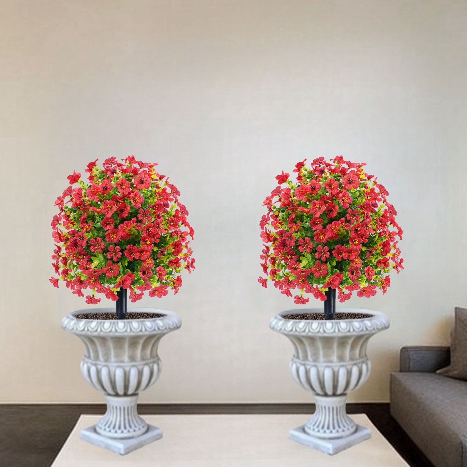 Violet Artificial Flower Garden Stakes Outdoor Decor Realistic Faux Flowers Yard Landscaping Ornament for Patio Balcony Front Yard with Durable Plastic Construction and Rust-Free Design