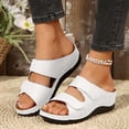 thumbnail image 2 of Dakaela Orthopedic Wedges Sandals for Women Arch Support Open Toe Platform Slip on Slides Summer Dressy Casual Walking Shoes with Hook and Loop Size 6-10 White, 2 of 9