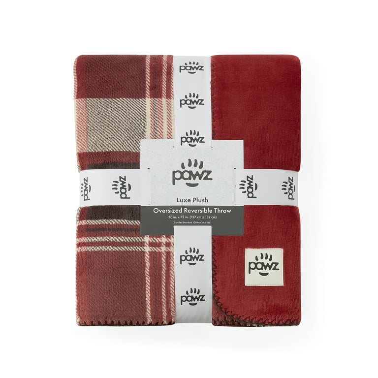 Pawz Plush Oversized Throw Blanket for Couch or Bed, Soft Flannel