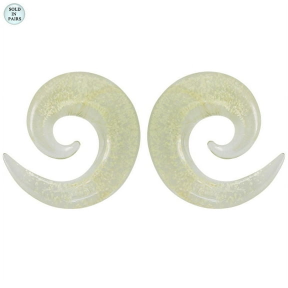 Ear Tapers Gauges Stretchers Glass Glow in the Dark 0G - 9/16