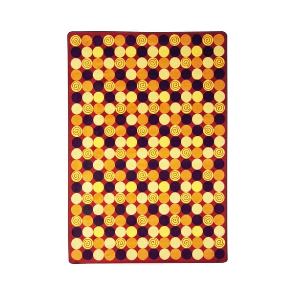 Joy Carpets Kid Essentials Teen Area Rugs Roundabout Rectangle 7'8" x 10'9" Red