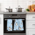 thumbnail image 4 of Winter Snowflake Penguin Pattern Bath Towel 100% Cotton Soft Thick High Absorbency Hand Face Towel Single Pack 16x28in, 4 of 7