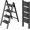 Black, variant on 4 Step Ladder,Aluminum Lightweight Folding 4 Step Stool with Anti-Slip Wide Pedal,330lbs Capacity Step Ladder for Household,Kitchen,Office - Red