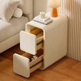 thumbnail image 4 of Drawer Nordic Nightstand Modern Minimalist White Organizer Bedside Table Solid Storage Simple Mesitas De Noche Home Furniture My Lux Decor Round, 4 of 10