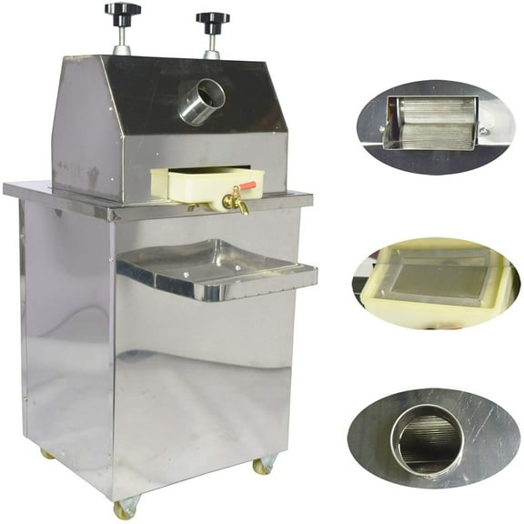 PreAsion Vertical Electric Sugar Cane Juicer Juice Press Extractor Silver 3 Roller