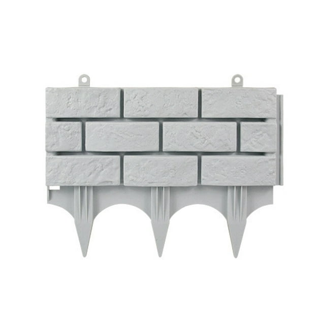 The Fence Gardening Tools Edging Boarder Decoration Grey Plastic Simulation Red Outdoor Lawn Patio Protective Guard