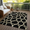 thumbnail image 6 of Addison Rugs Chantille Indoor/Outdoor Transitional Circles Black Washable Rectangle Rug, 9' x 12', 6 of 6