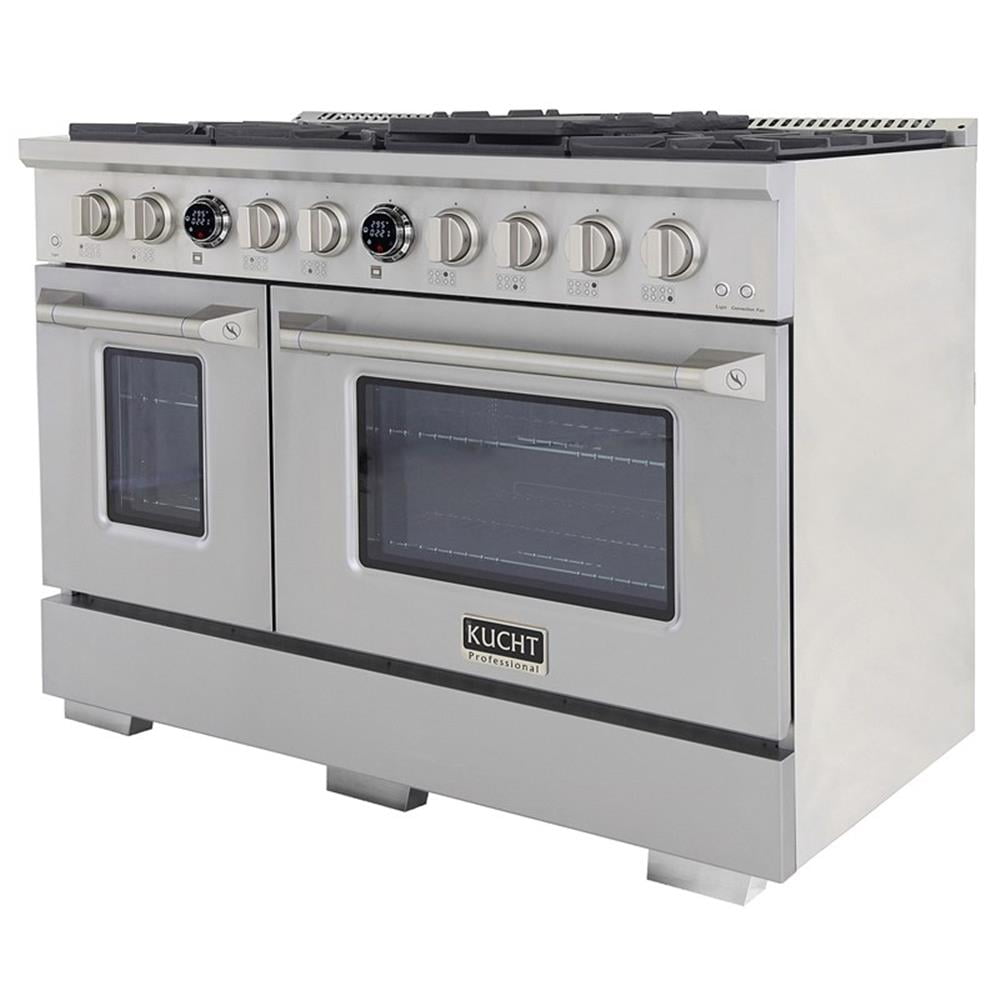 Pemberly Row 48" 6.7cu. ft. Steel 8 Burners Dual Fuel Range for Propane Gas